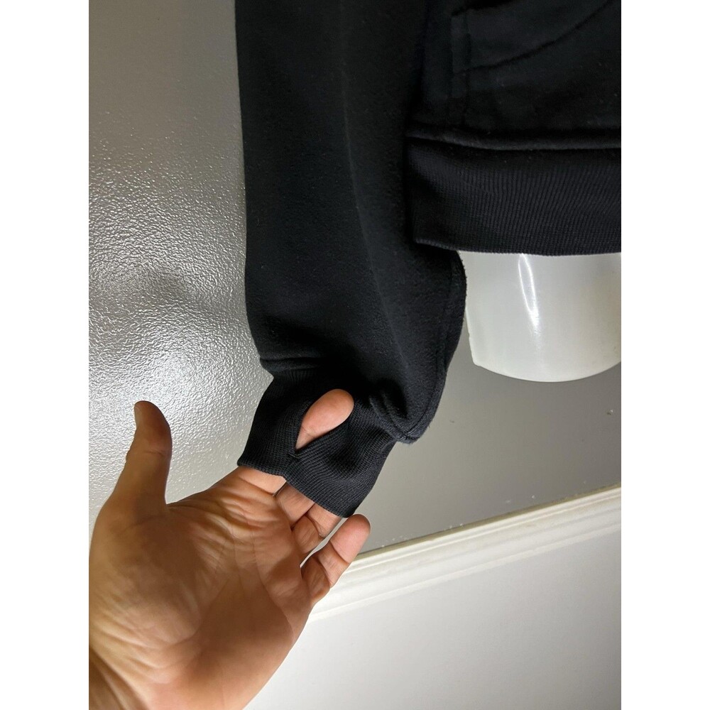 CRZ YOGA Hoodie Womens Medium Black Fleece 1/2 Zip Thumbholes Sweatshirt - Picture 3 of 7